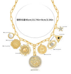 Hot sale holiday vacation evil eye sun charm necklace for women