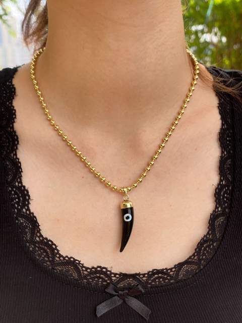 18KG evil eye charm tennis chain bow charm copper necklace set