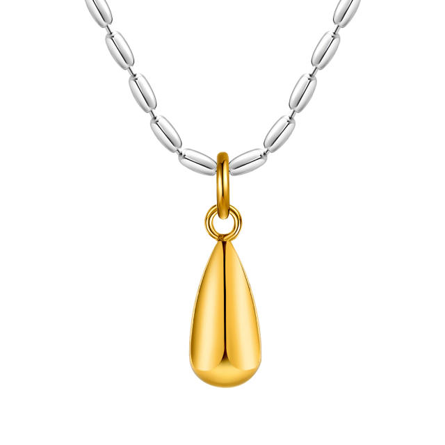 Dainty gold color stainless steel elephant rose flower pendant necklace collection