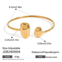 Elegant chunky geometric stainless steel bangle earrings set