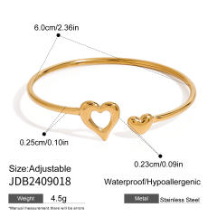 Elegant chunky geometric stainless steel bangle earrings set