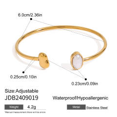 Elegant chunky geometric stainless steel bangle earrings set