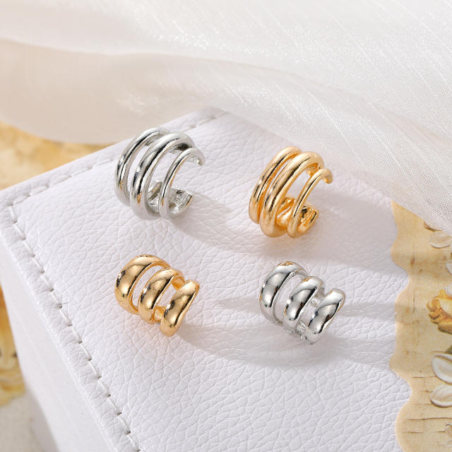Simple multi-layer metal personality fashion hollow U-shaped ear cuff set