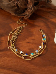 Bohemian stainless steel Gold Chain Miyuki Bead Women's Bracelet