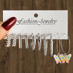 Geometric Multi-layer C- shaped Pearl Earrings Earrings set