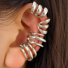 Simple multi-layer metal personality fashion hollow U-shaped ear cuff set