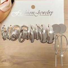 Geometric Multi-layer C- shaped Pearl Earrings Earrings set