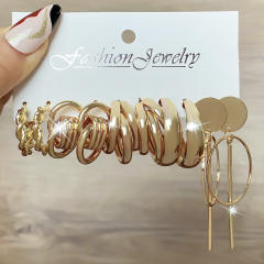 Geometric Multi-layer C- shaped Pearl Earrings Earrings set