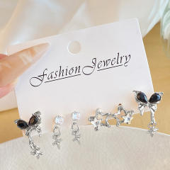 Geometric Multi-layer C- shaped Pearl Earrings Earrings set