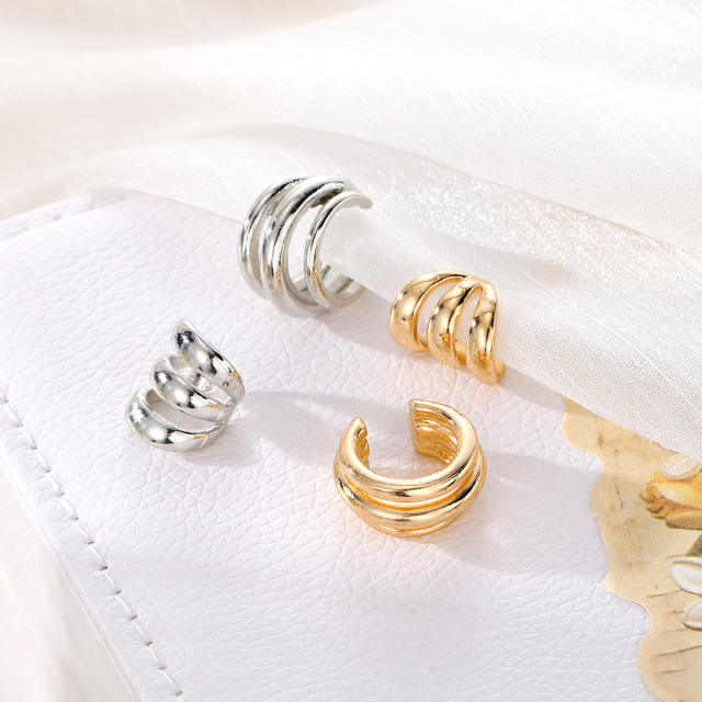 Simple multi-layer metal personality fashion hollow U-shaped ear cuff set
