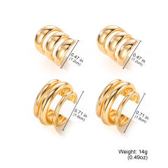 Simple multi-layer metal personality fashion hollow U-shaped ear cuff set