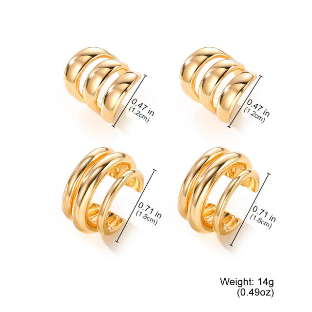 Simple multi-layer metal personality fashion hollow U-shaped ear cuff set