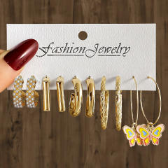 Geometric Multi-layer C- shaped Pearl Earrings Earrings set