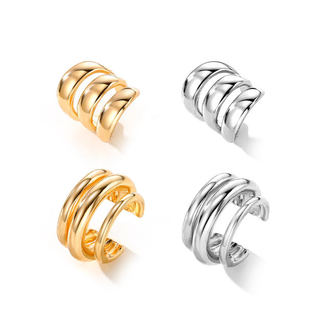 Simple multi-layer metal personality fashion hollow U-shaped ear cuff set