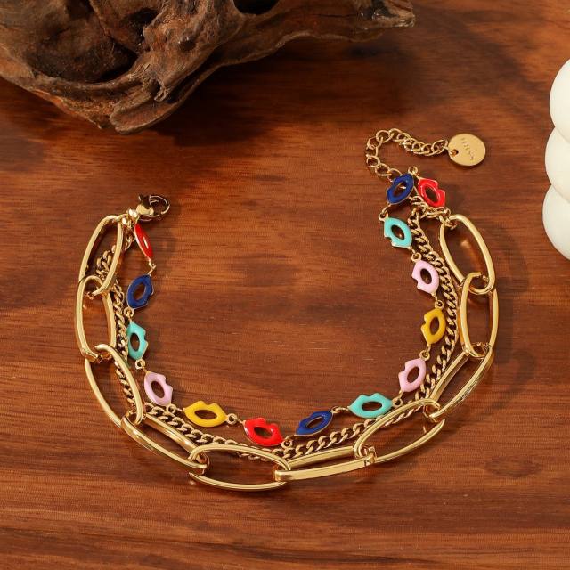 Bohemian stainless steel Gold Chain Miyuki Bead Women's Bracelet