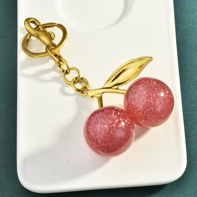 Factory direct new cherry keychain bag pendant women's bag jewelry exquisite car keychain wholesale generation