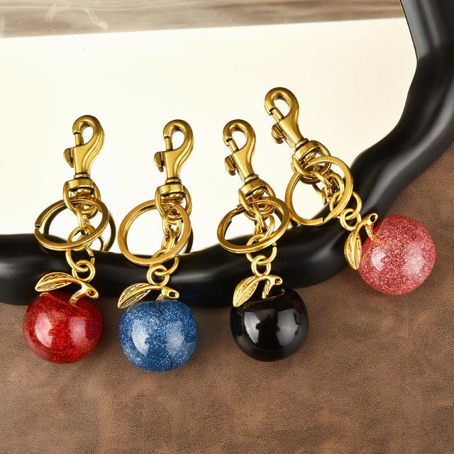 Cute new apple key chain bag pendant women's bag jewelry christmas apple