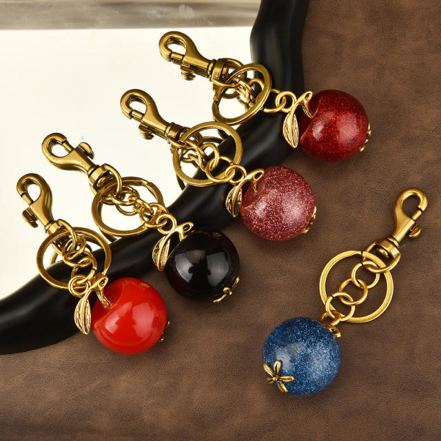 Cute apple fruit key chain bag pendant women's bag jewelry