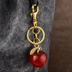 Cute new apple key chain bag pendant women's bag jewelry christmas apple