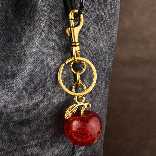 Cute new apple key chain bag pendant women's bag jewelry christmas apple