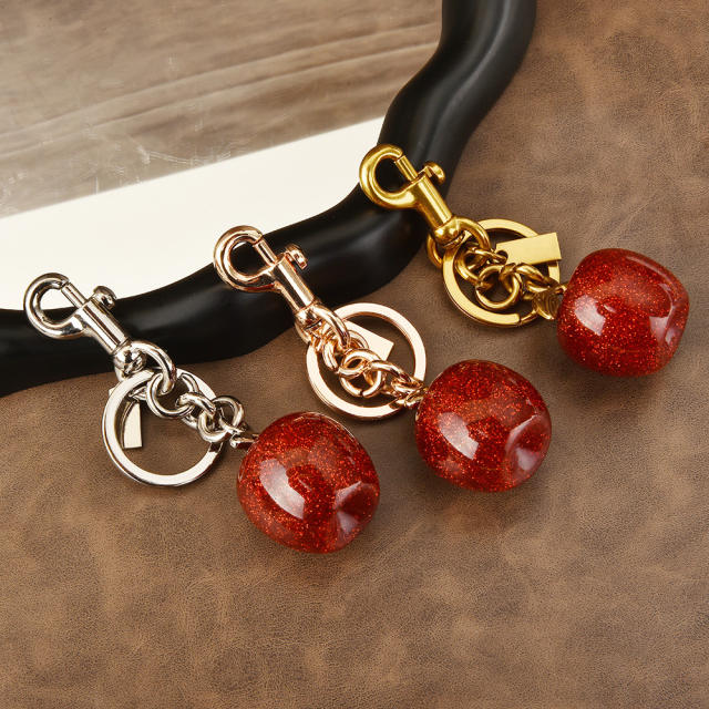 Cute new apple key chain bag pendant women's bag jewelry christmas apple