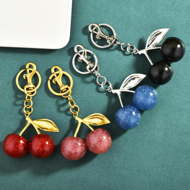 Factory direct new cherry keychain bag pendant women's bag jewelry exquisite car keychain wholesale generation