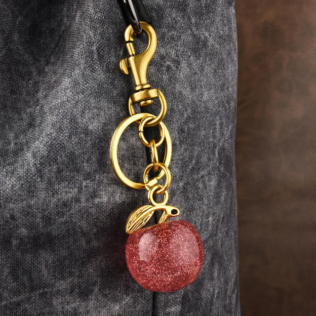 Cute new apple key chain bag pendant women's bag jewelry christmas apple