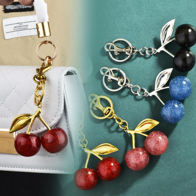 Factory direct new cherry keychain bag pendant women's bag jewelry exquisite car keychain wholesale generation