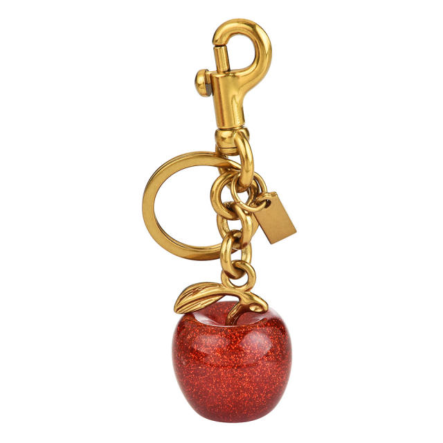 Cute new apple key chain bag pendant women's bag jewelry christmas apple