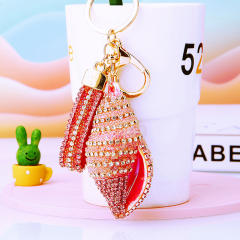 Diamond shell conch key chain cute women's bag charm