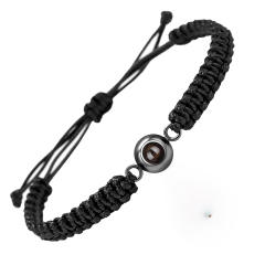 Hot ale stainless steel woven bracelet 100 kinds of I love your language picture photo bracelet