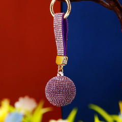 Diamond ball keychain metal women's bag charm