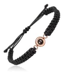 Hot ale stainless steel woven bracelet 100 kinds of I love your language picture photo bracelet