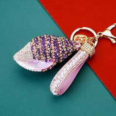 Diamond shell conch key chain cute women's bag charm