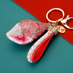 Diamond shell conch key chain cute women's bag charm