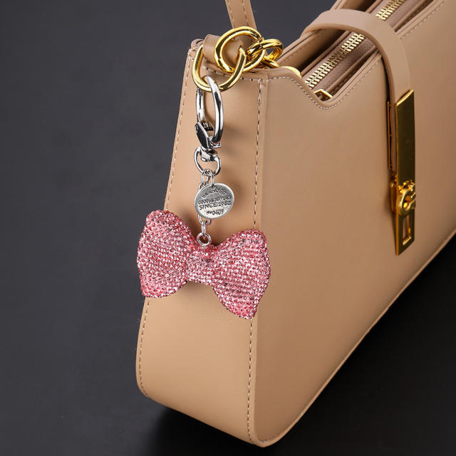 Sweet bow full diamond keychain bag charm