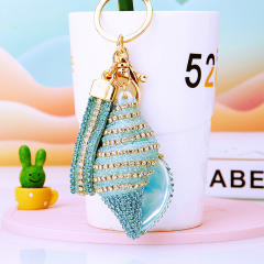 Diamond shell conch key chain cute women's bag charm