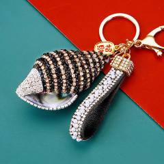 Diamond shell conch key chain cute women's bag charm