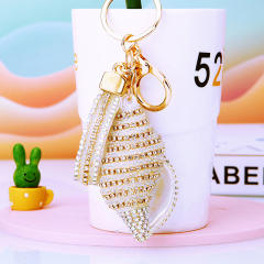 Diamond shell conch key chain cute women's bag charm