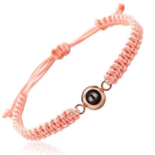 Hot ale stainless steel woven bracelet 100 kinds of I love your language picture photo bracelet