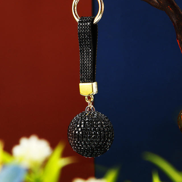 Diamond ball keychain metal women's bag charm
