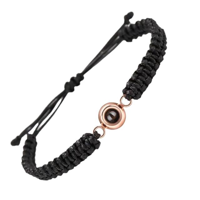 Hot ale stainless steel woven bracelet 100 kinds of I love your language picture photo bracelet