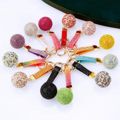 Diamond ball keychain metal women's bag charm