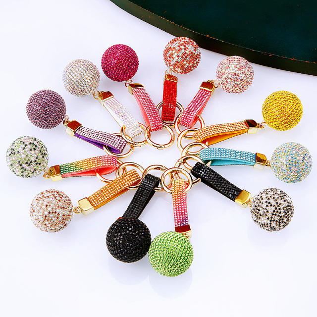 Diamond ball keychain metal women's bag charm