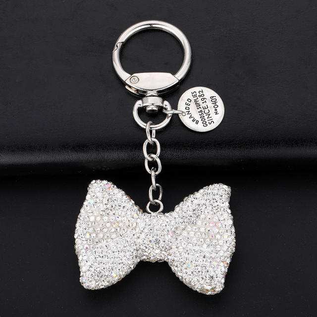 Sweet bow full diamond keychain bag charm
