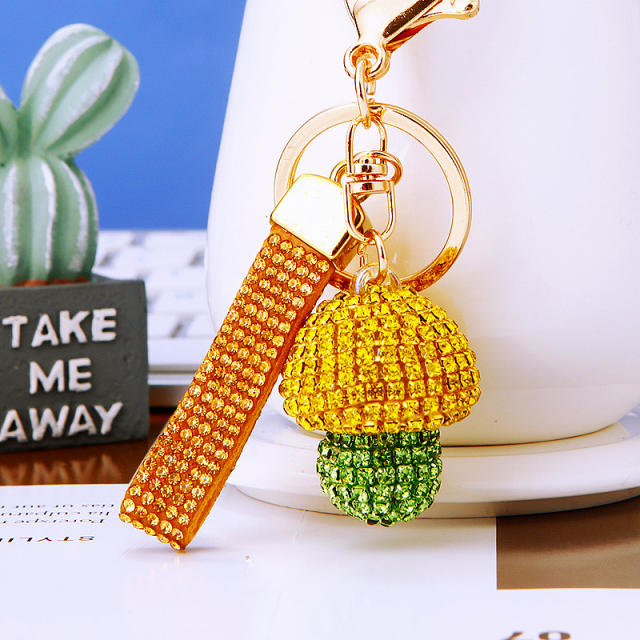 Diamond Small Mushroom Keychain