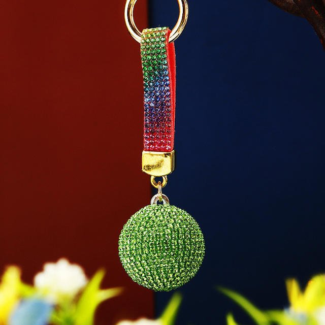 Diamond ball keychain metal women's bag charm