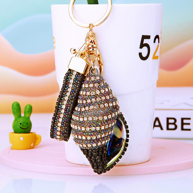 Diamond shell conch key chain cute women's bag charm