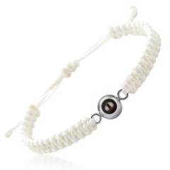 Hot ale stainless steel woven bracelet 100 kinds of I love your language picture photo bracelet