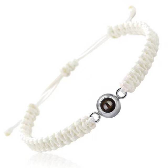 Hot ale stainless steel woven bracelet 100 kinds of I love your language picture photo bracelet